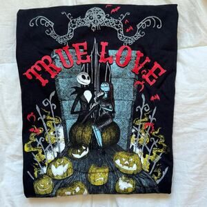 Nightmare before christmas black graphic tee sz m whimsigoth emo hot topic